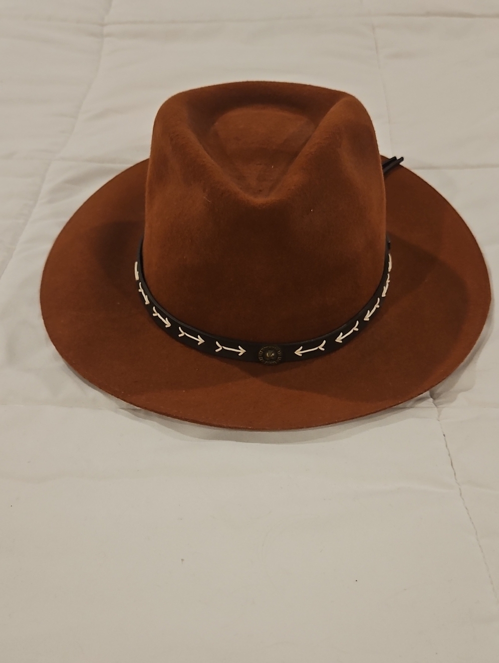NWOT Conner Australian Wool Brown Womens Fedora Hat with Decorative Band